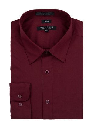 Marquis Slim Fit Dress Shirt - Burgundy